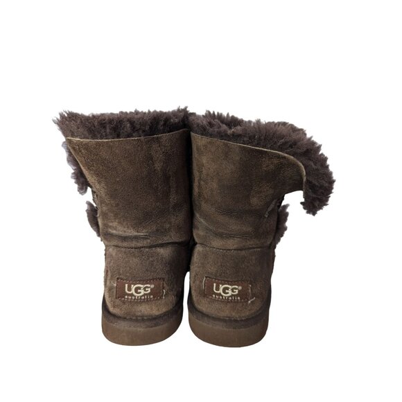 UGG Baily Button Brown suede boots Youth Girls Size 3 - Picture 2 of 11